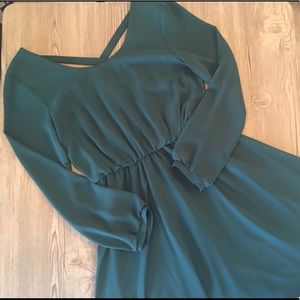 Forest Green Lush Chiffon Dress